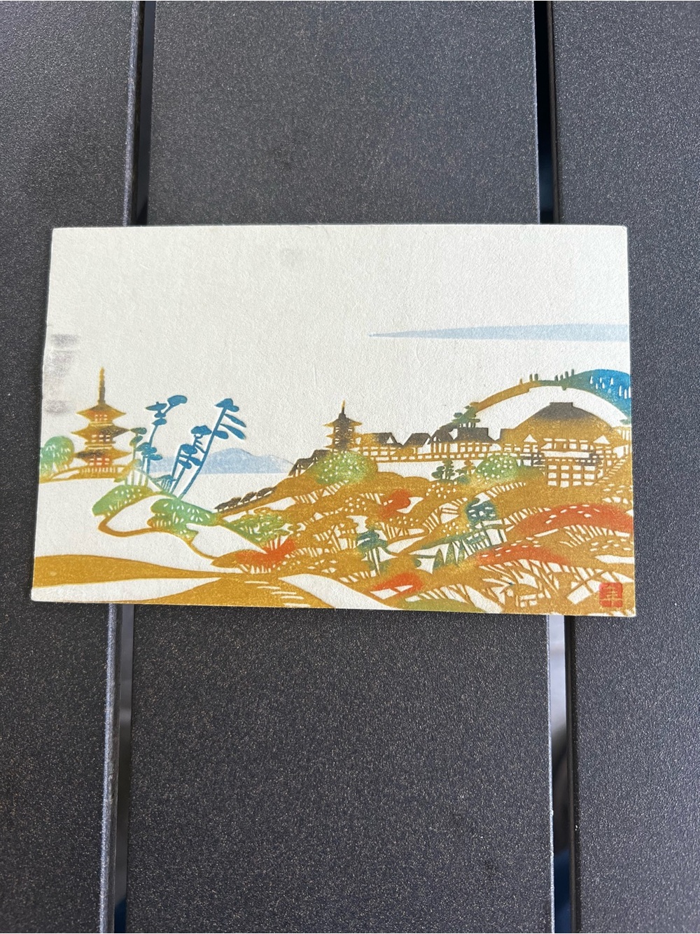 Mikumo Wood Block Print Postcard (1950’s)